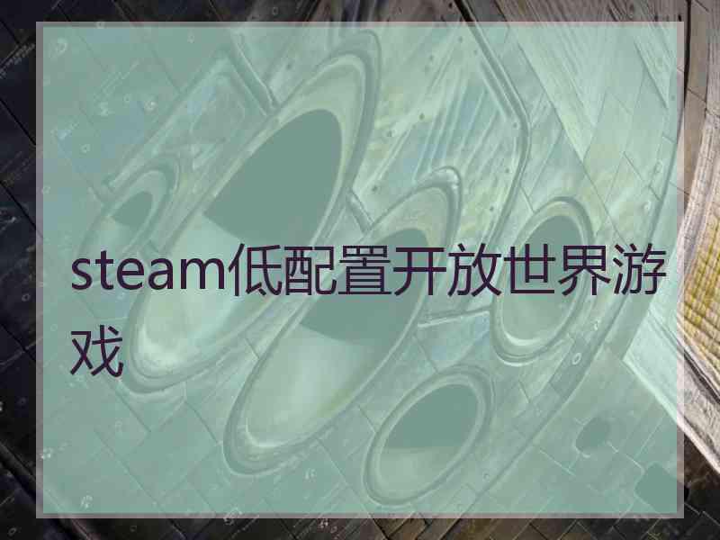 steam低配置开放世界游戏