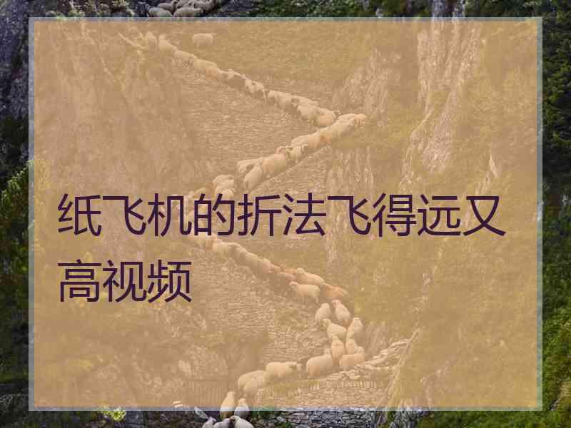 纸飞机的折法飞得远又高视频