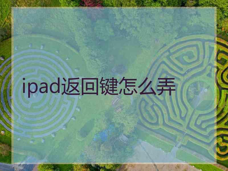 ipad返回键怎么弄