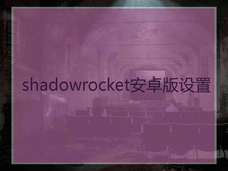 shadowrocket安卓版设置