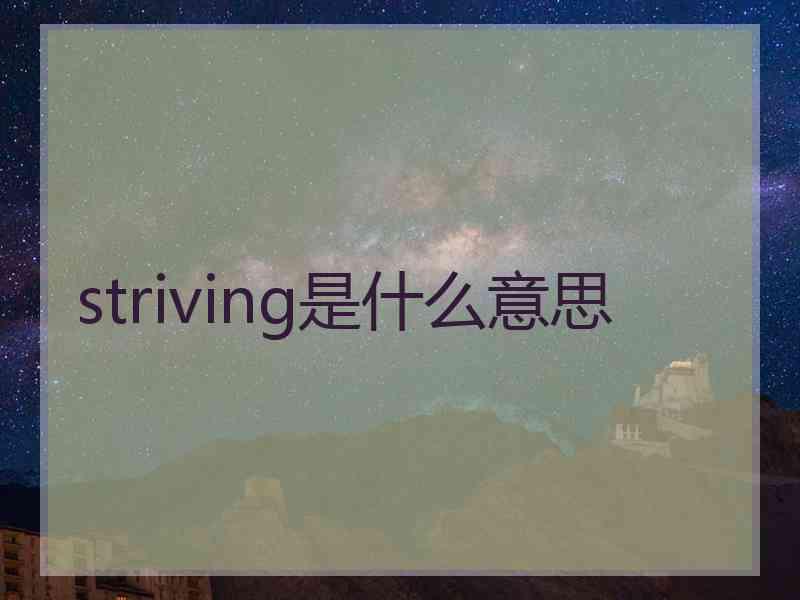 striving是什么意思