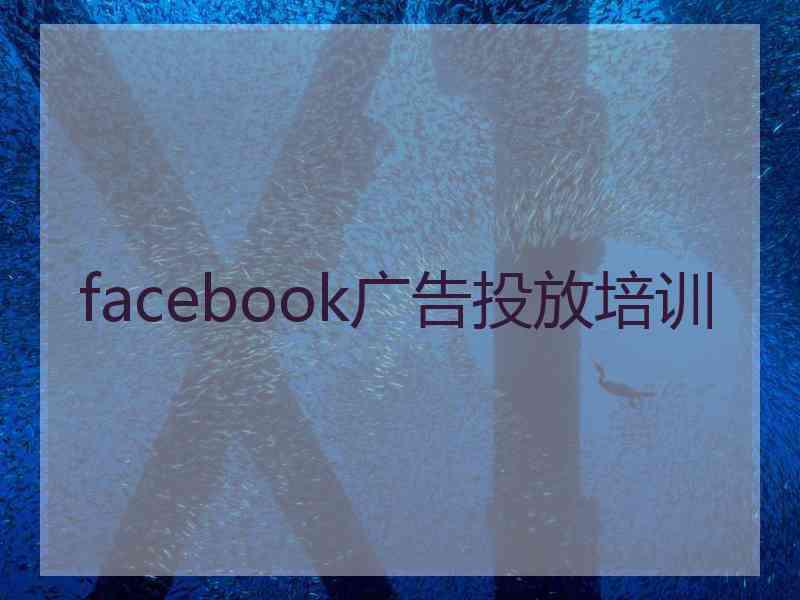 facebook广告投放培训