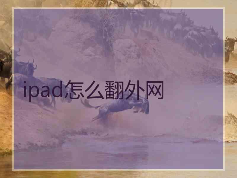 ipad怎么翻外网