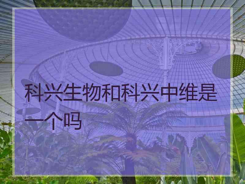 科兴生物和科兴中维是一个吗