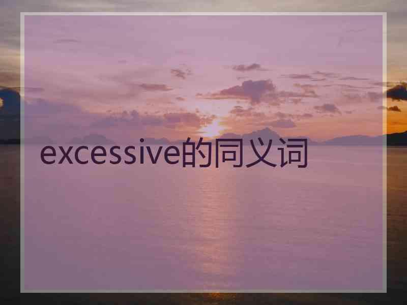 excessive的同义词