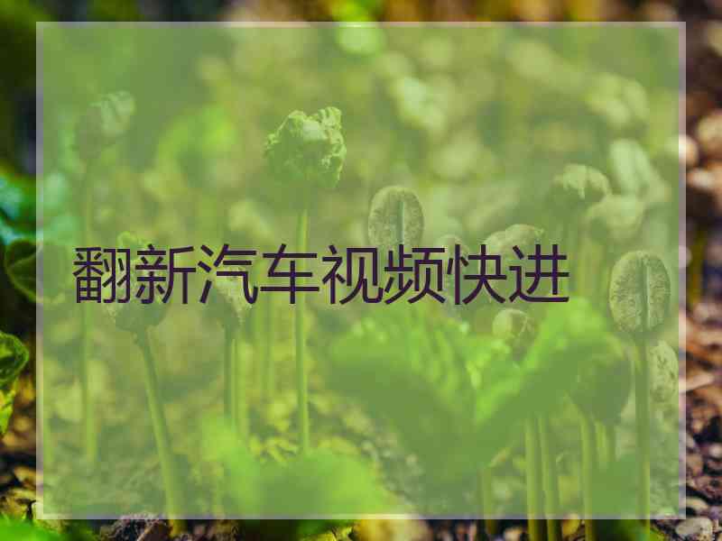 翻新汽车视频快进