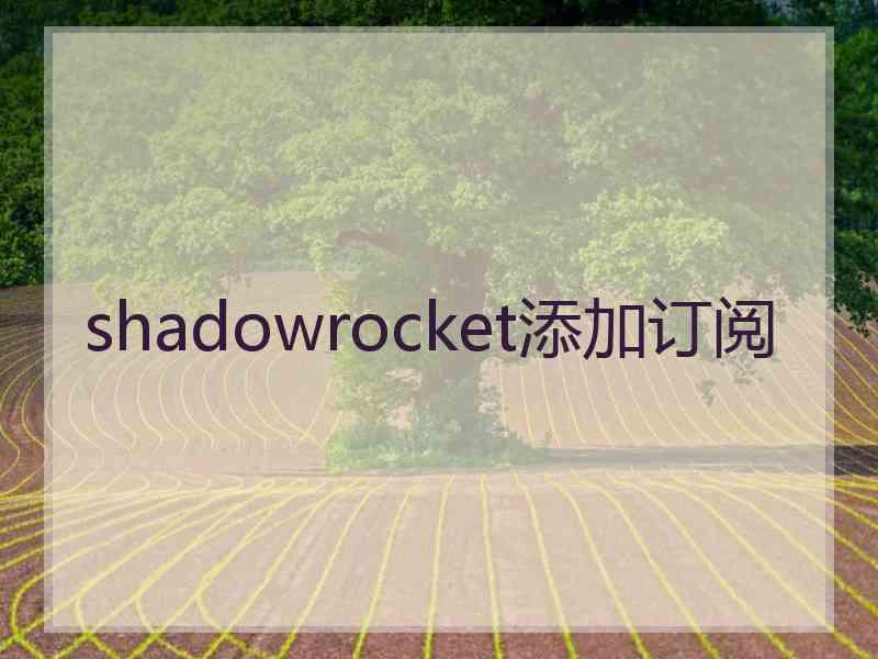 shadowrocket添加订阅