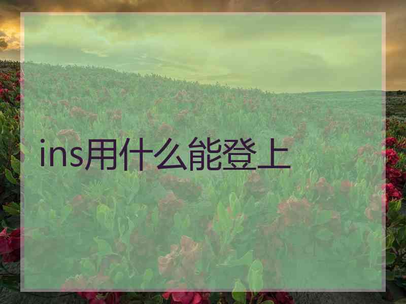 ins用什么能登上