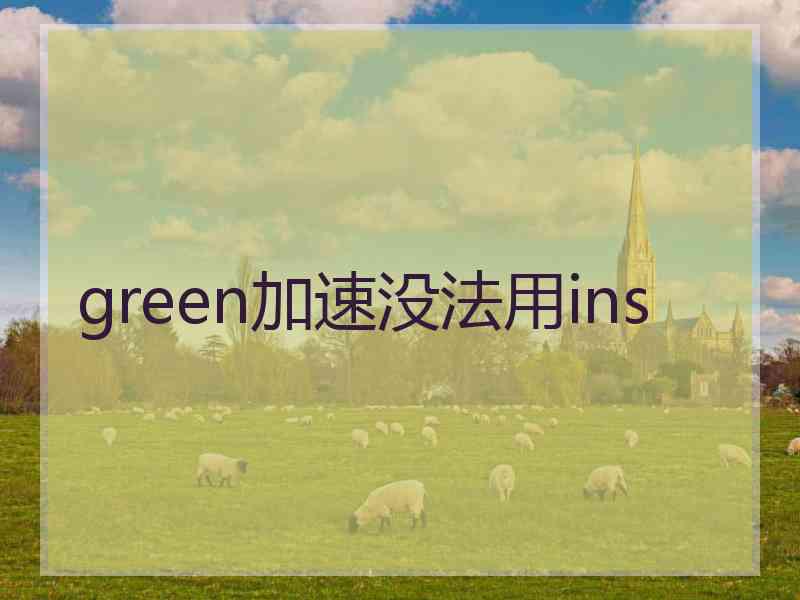 green加速没法用ins