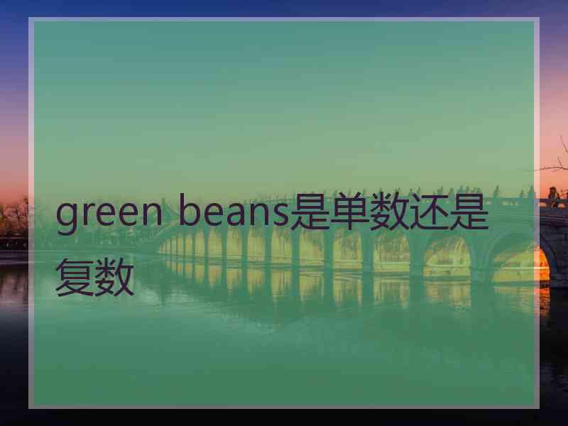 green beans是单数还是复数