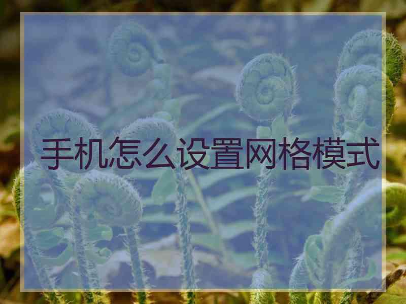 手机怎么设置网格模式