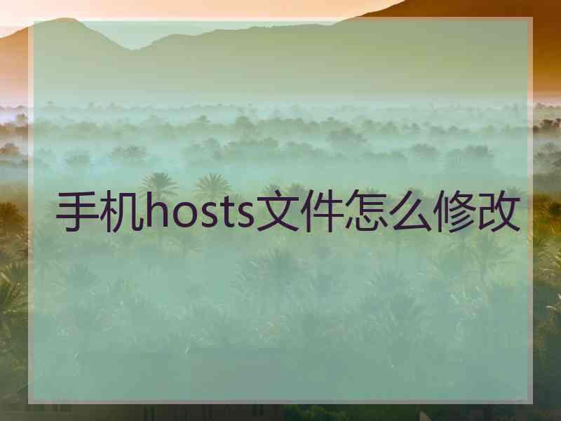 手机hosts文件怎么修改