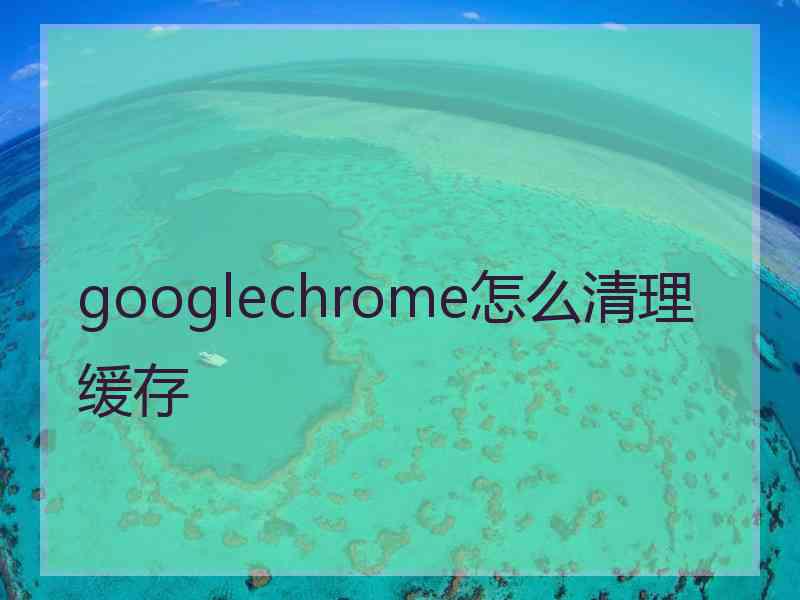 googlechrome怎么清理缓存