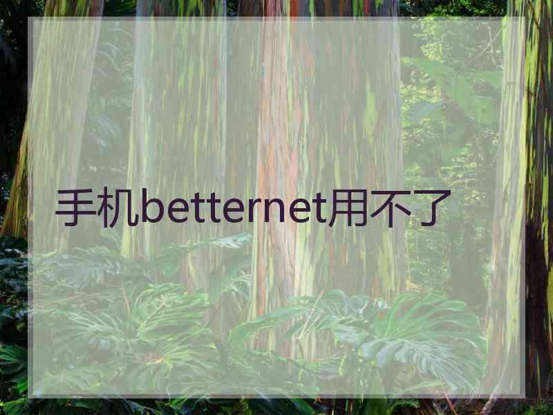 手机betternet用不了