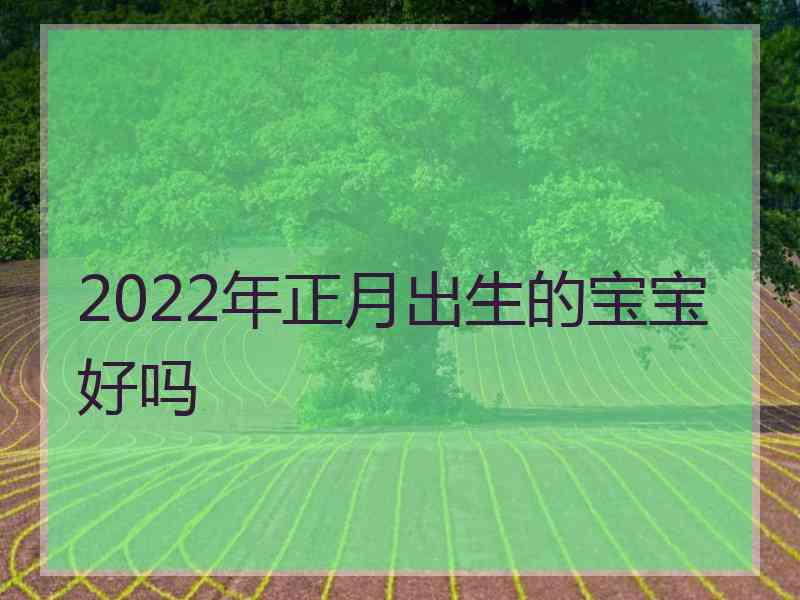 2022年正月出生的宝宝好吗