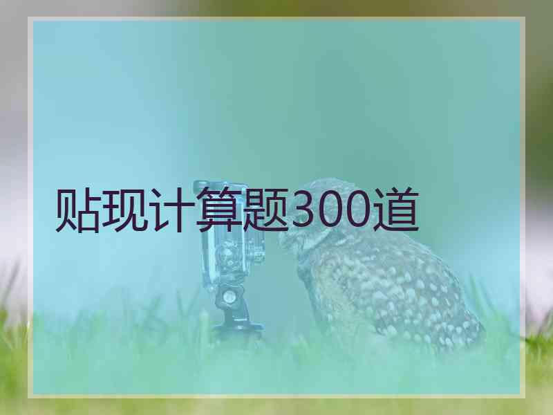 贴现计算题300道