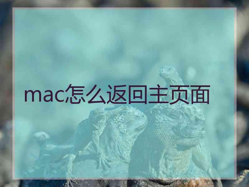 mac怎么返回主页面