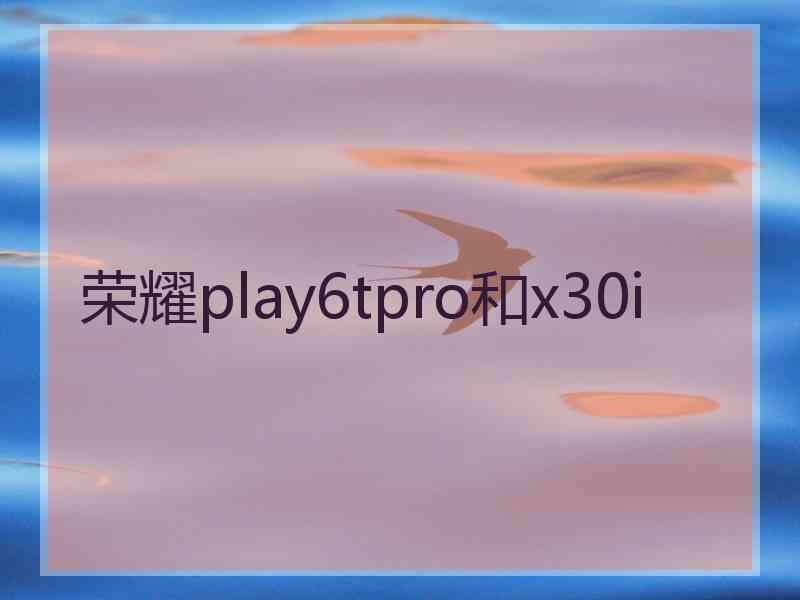 荣耀play6tpro和x30i