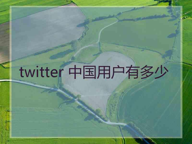 twitter 中国用户有多少