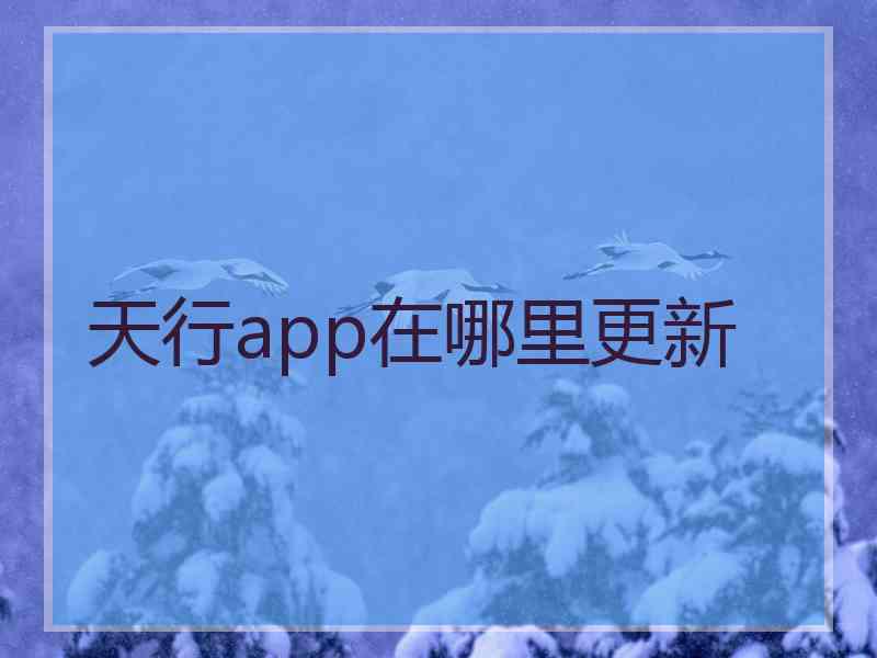 天行app在哪里更新