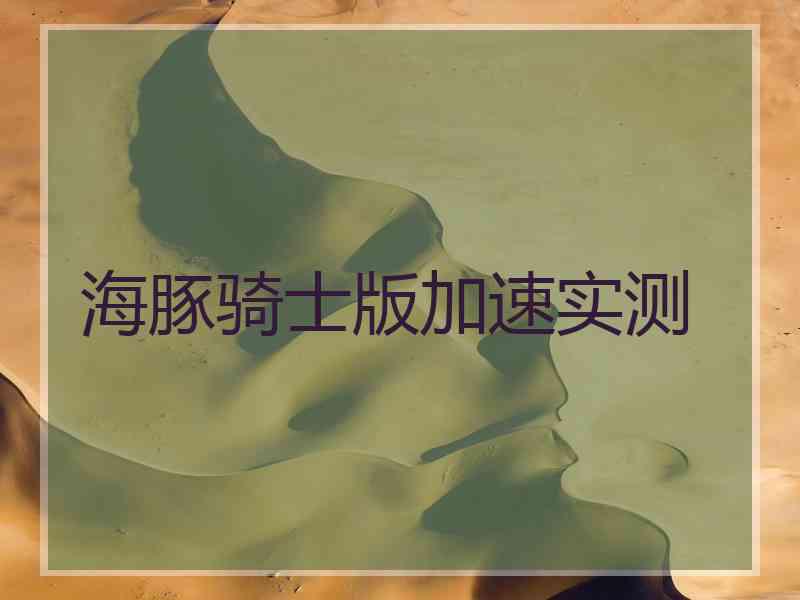 海豚骑士版加速实测