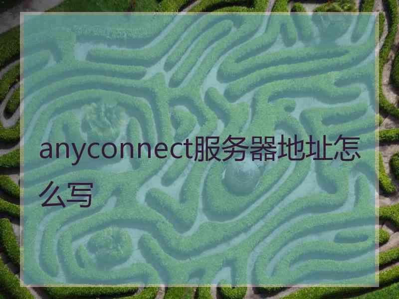 anyconnect服务器地址怎么写