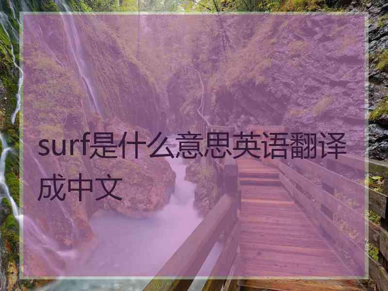 surf是什么意思英语翻译成中文