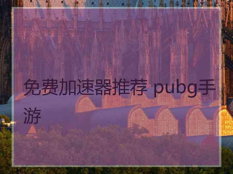 免费加速器推荐 pubg手游