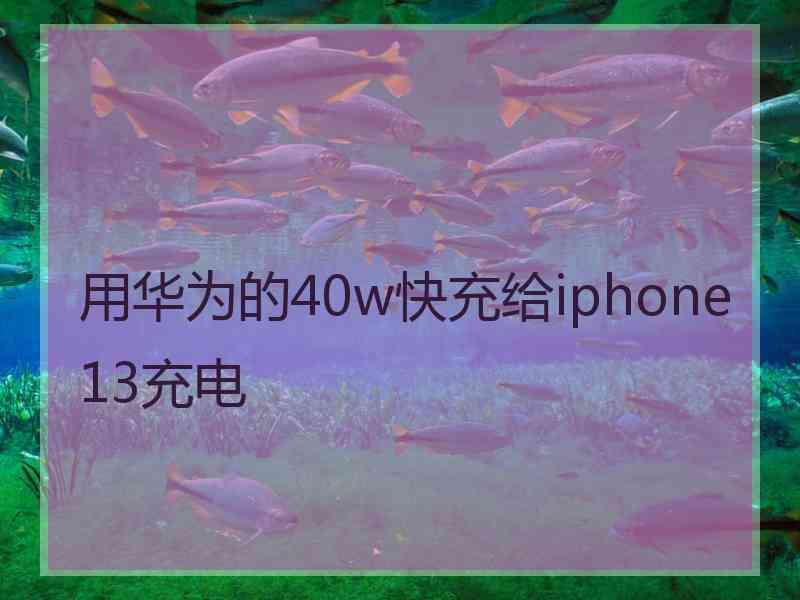 用华为的40w快充给iphone13充电