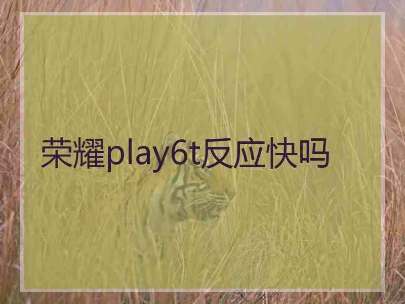 荣耀play6t反应快吗